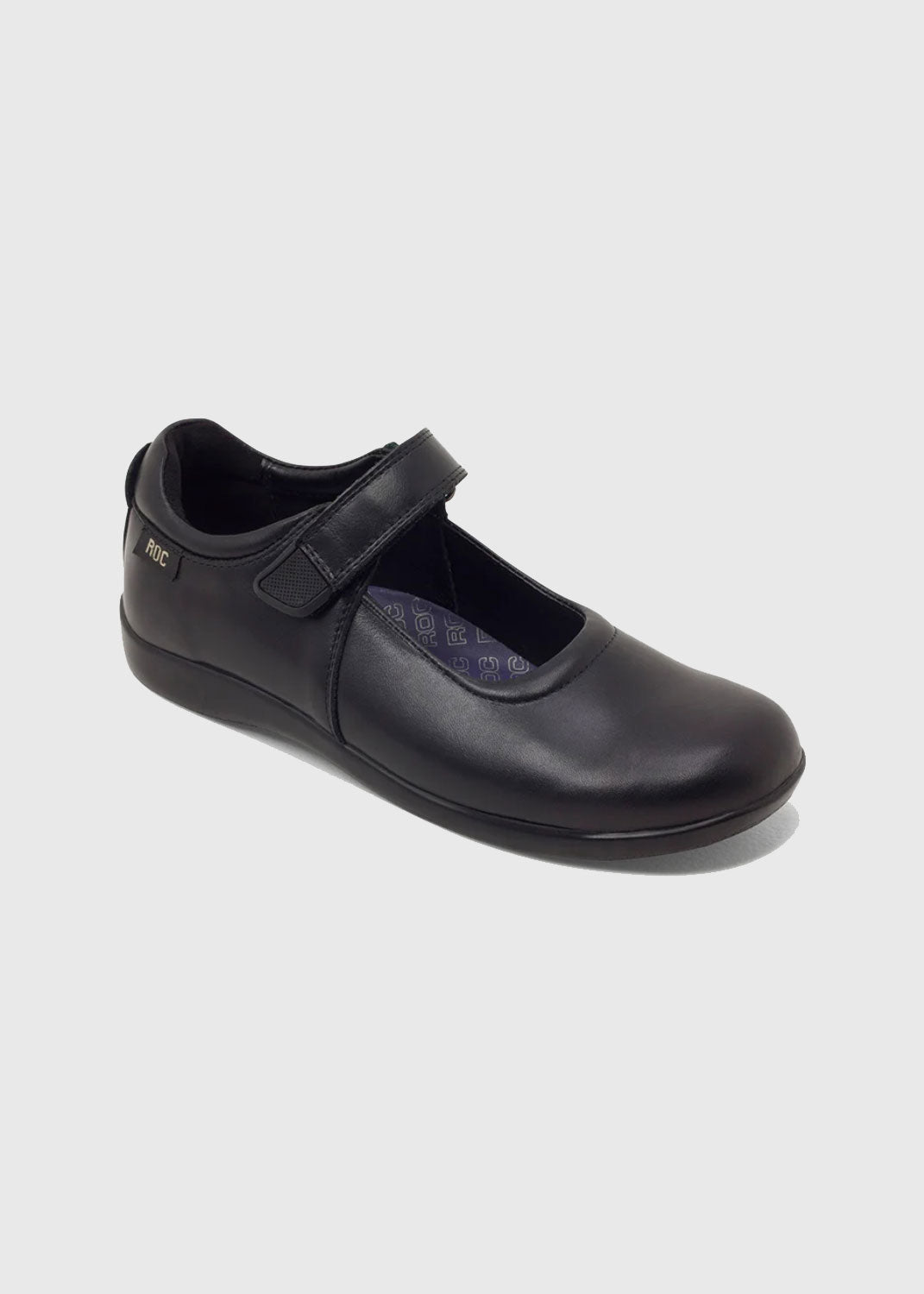 ROC Juliette Girls Leather School Shoe - Black
