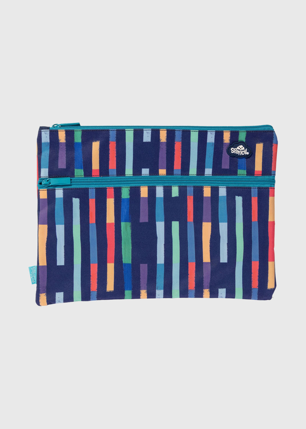 A4 Twin Zip Pencil Case - Bright Stripes