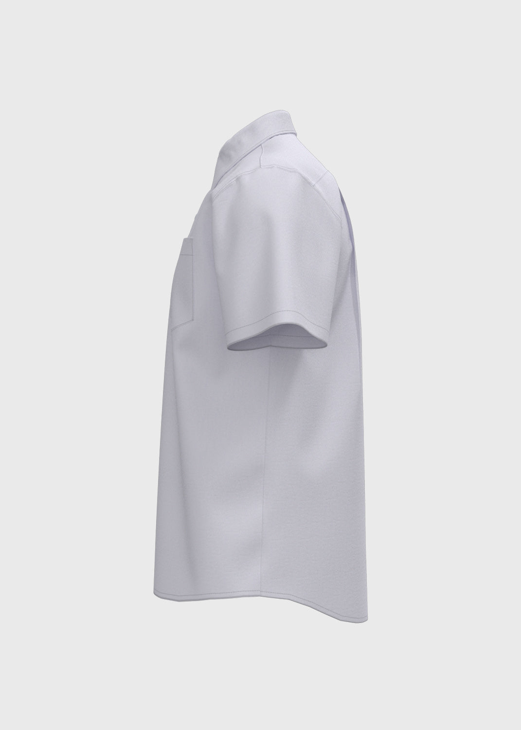 S/S Shirt with Stand Collar - White
