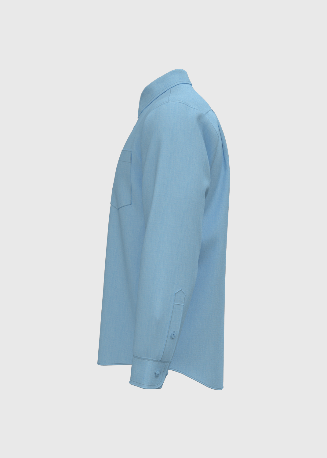 L/S Shirt with Stand Collar - Larimar Blue