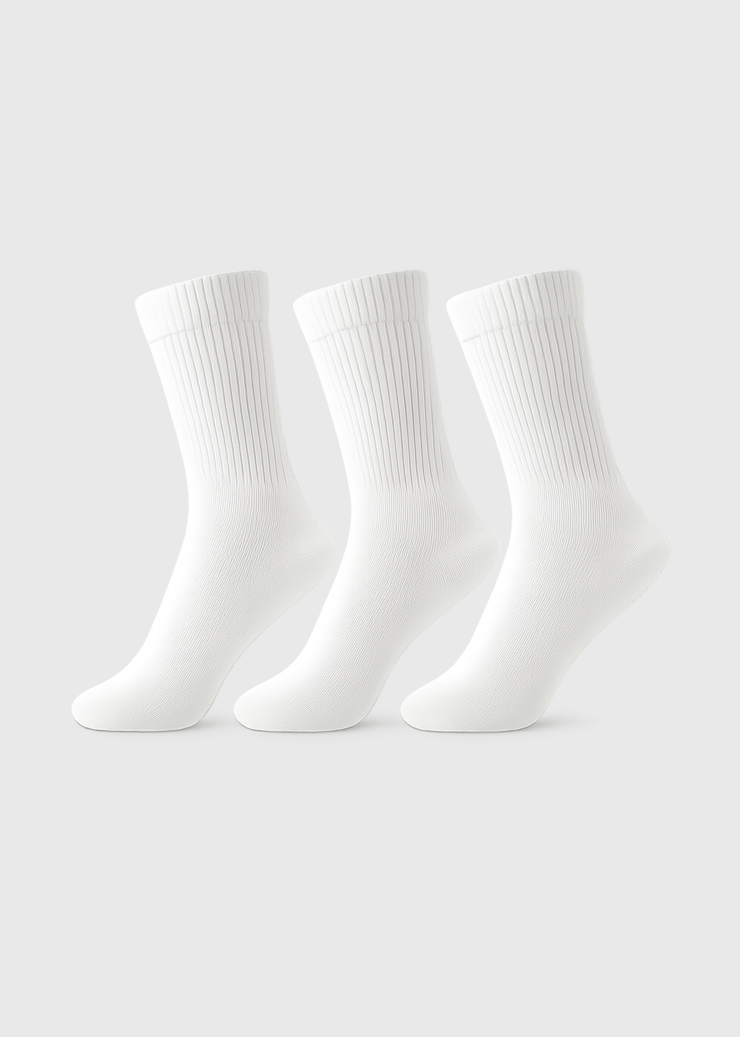 Socks Turndown (White) 3PK