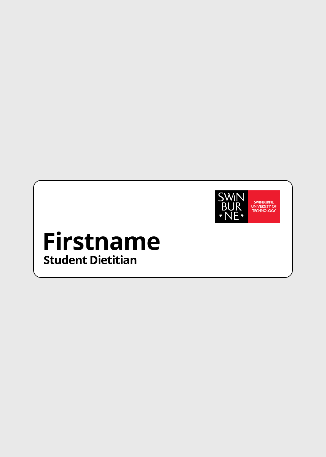 Student Dietician - SUOT Name Badge
