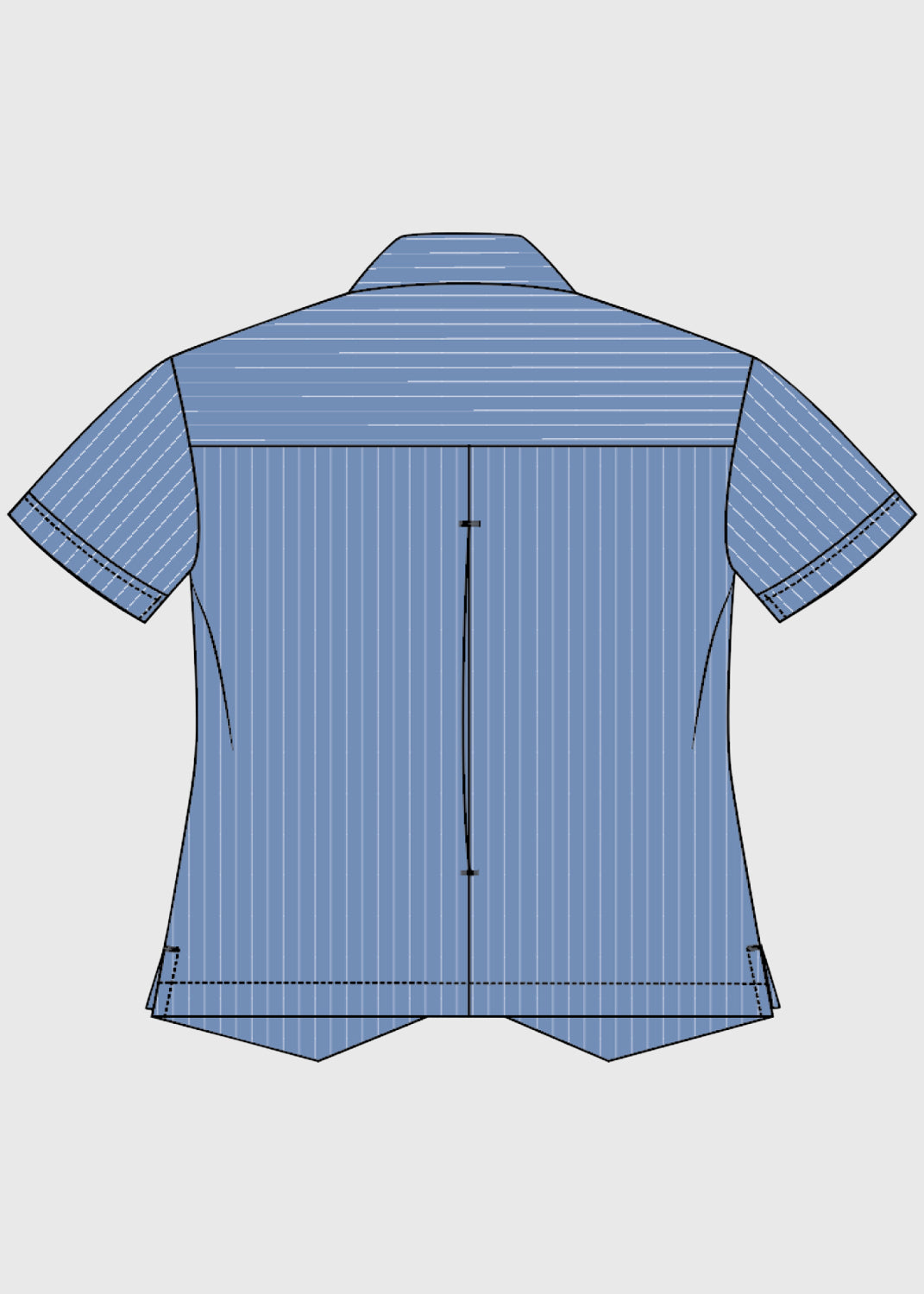 Blouse Blue Short Sleeve