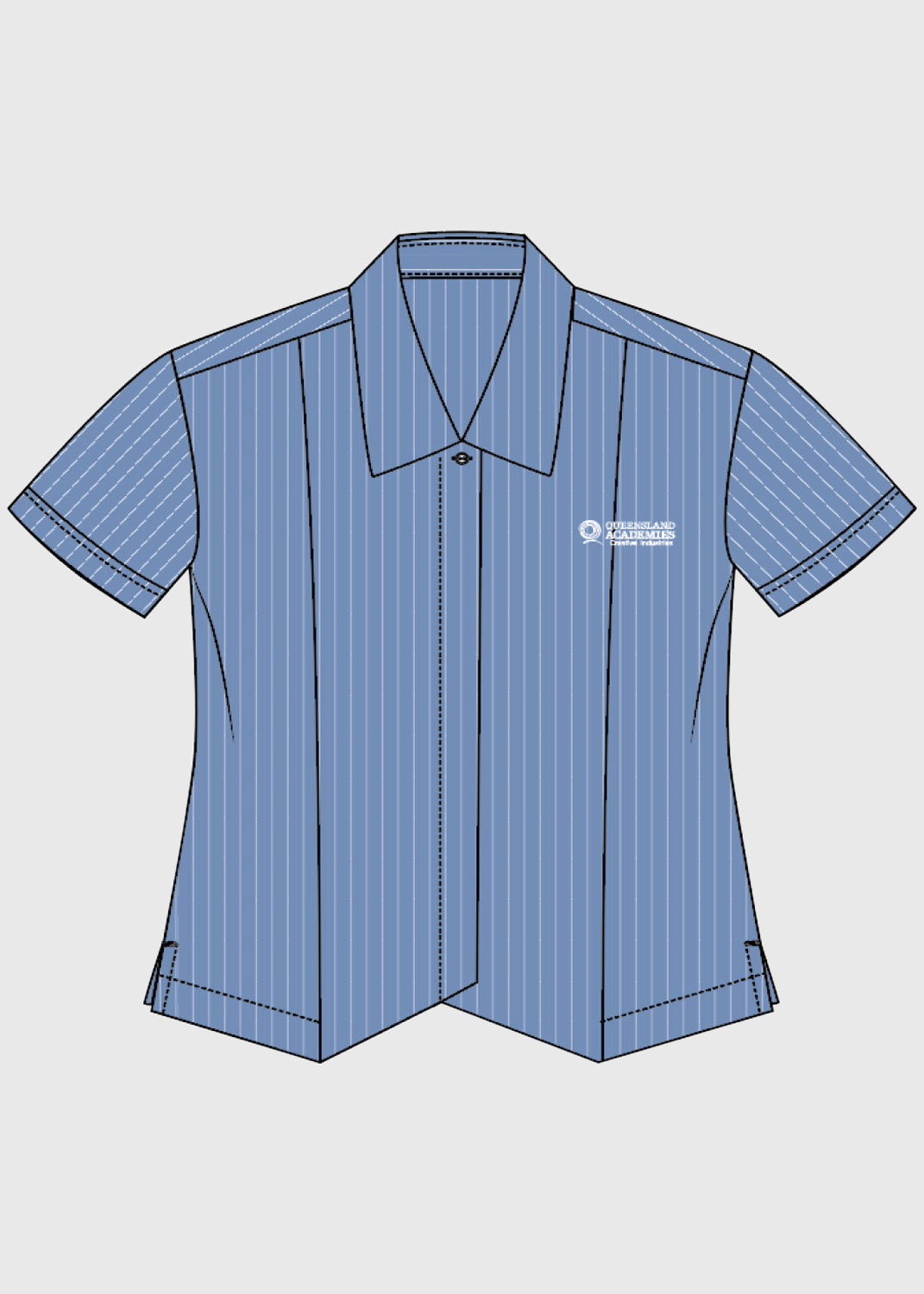 Blouse Blue Short Sleeve
