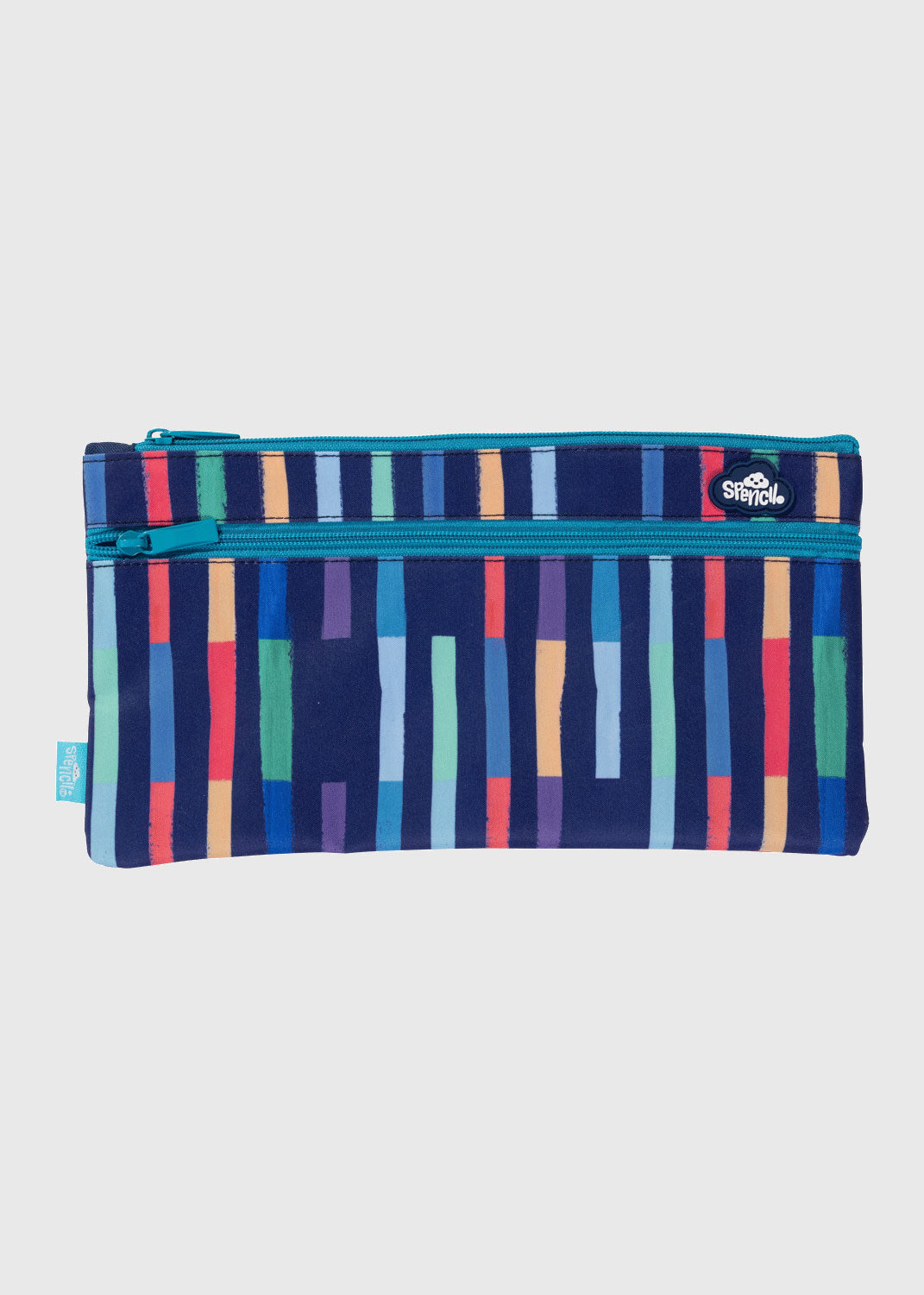 Twin Zip Pencil Case - Bright Stripes