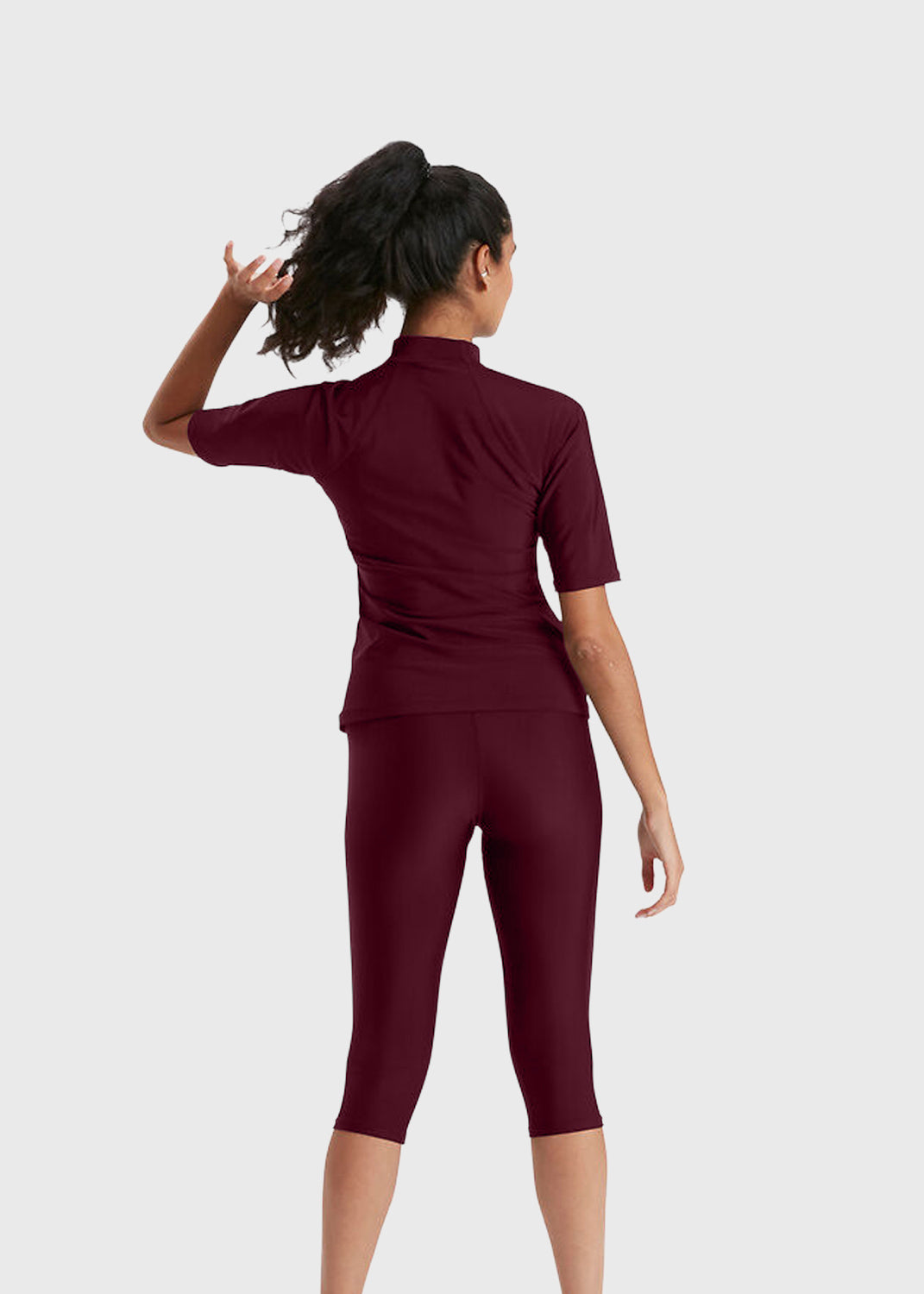 Women's SS Rash Top - Maroon