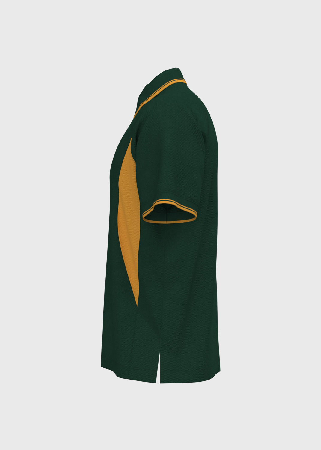 Contrast Panel Polo - Kale Green/Gold
