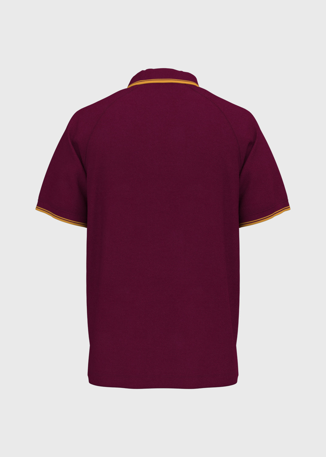 Contrast Panel Polo - Wine/Gold