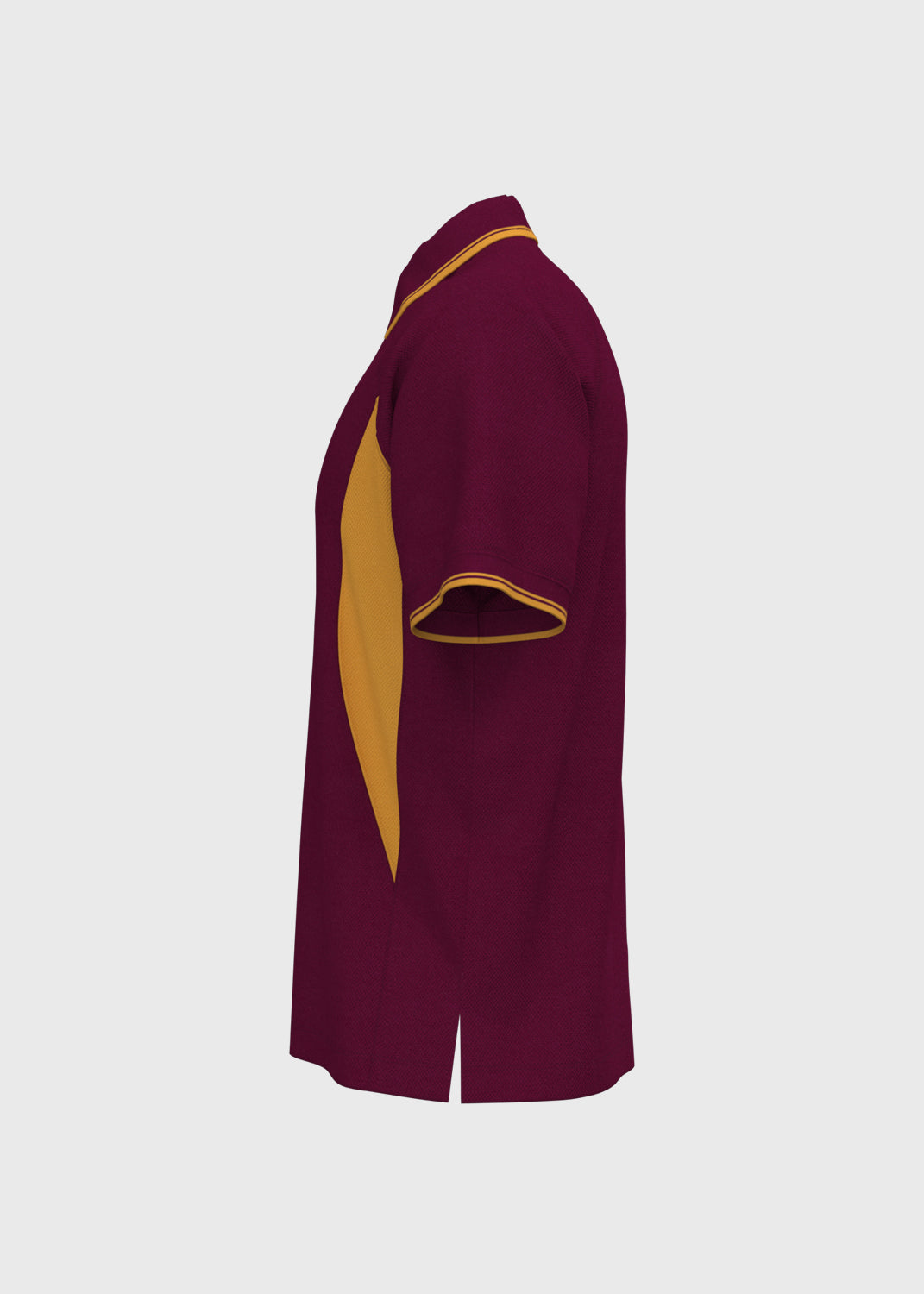 Contrast Panel Polo - Wine/Gold