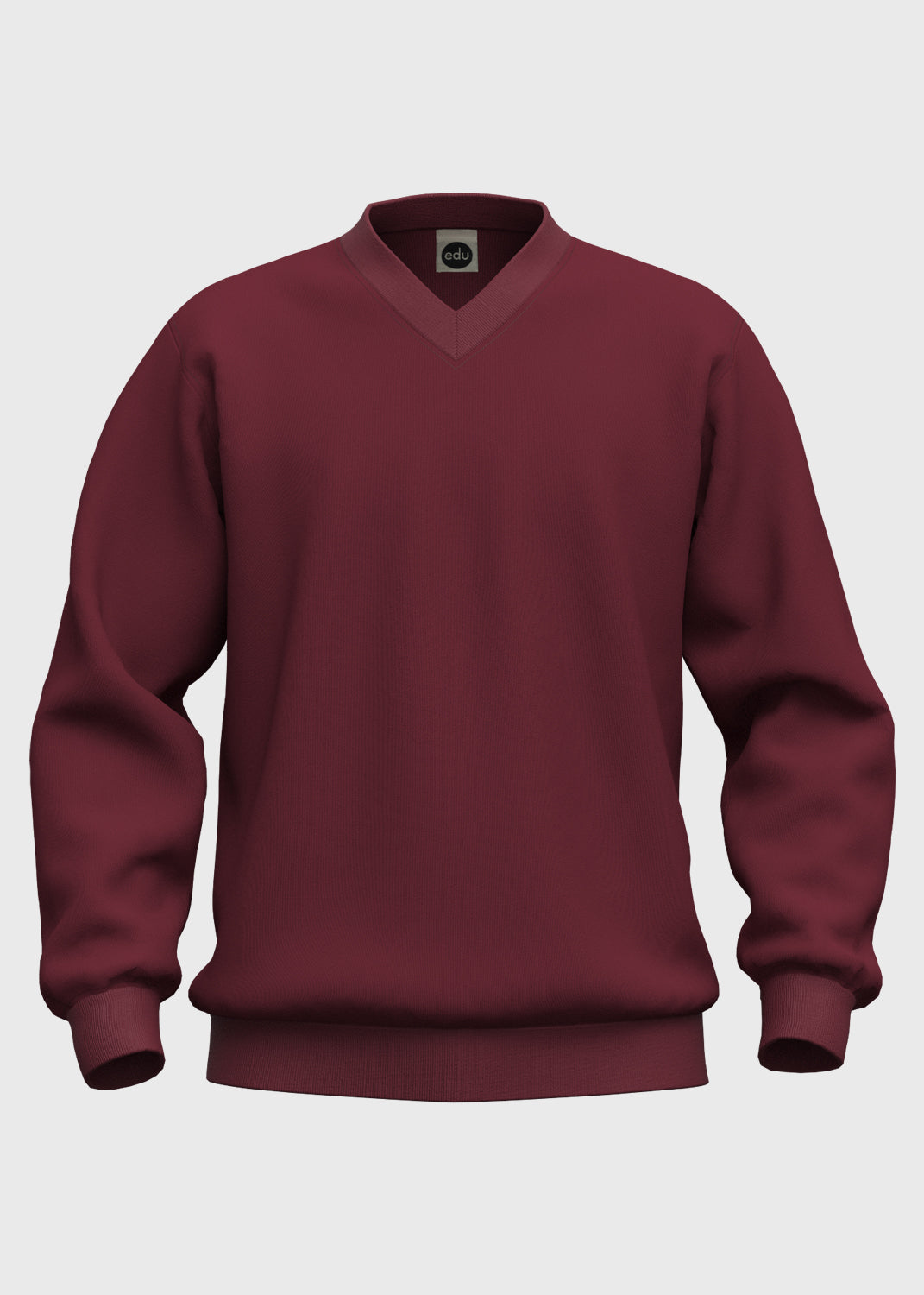 Fleece Jumper Set in V Neck - Merlot