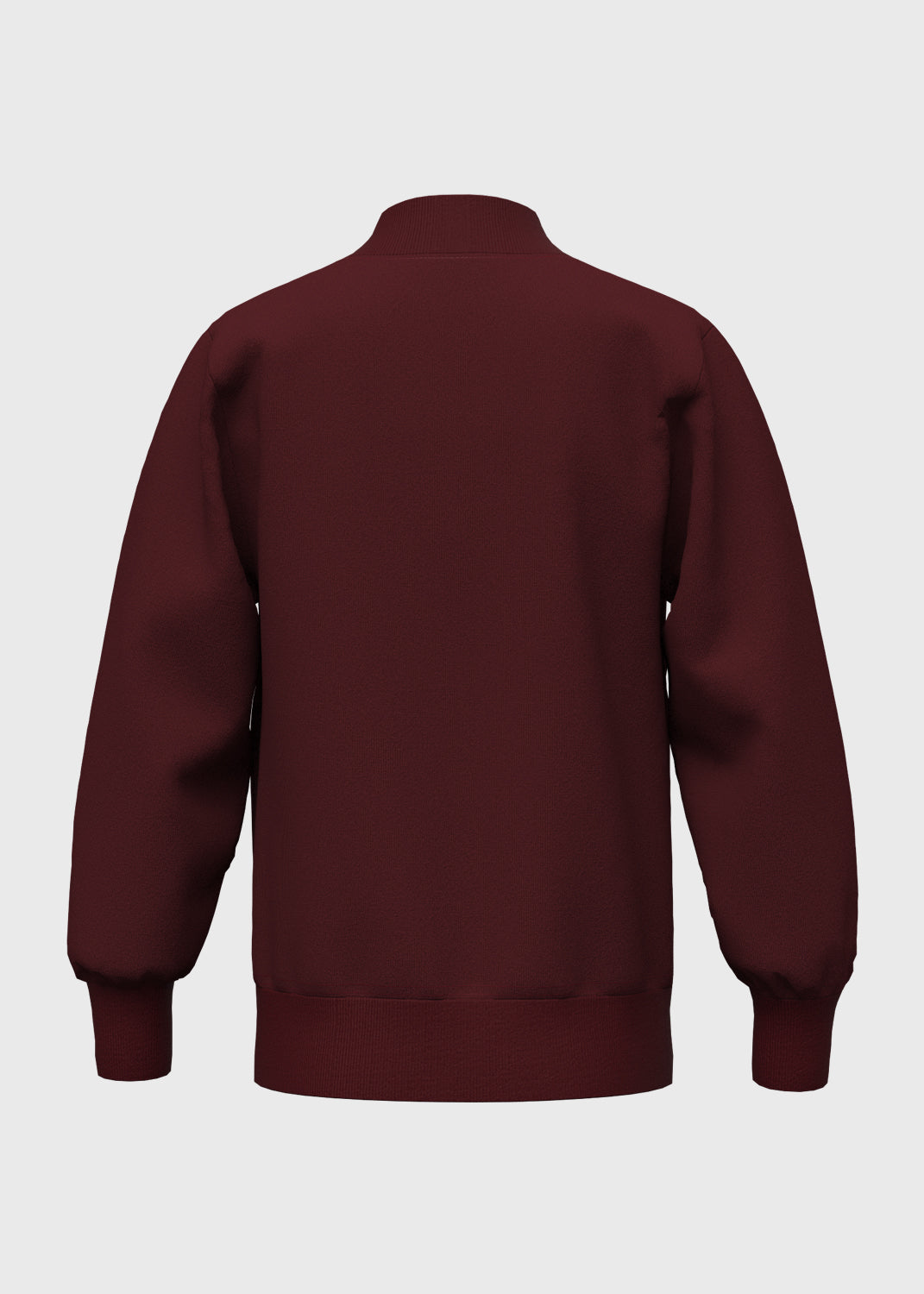 Jacket Fleece Set In Sleeve w Rib - Merlot