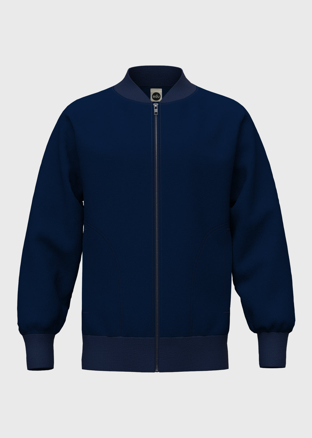 Jacket Fleece Set In Sleeve w Rib - Midnight