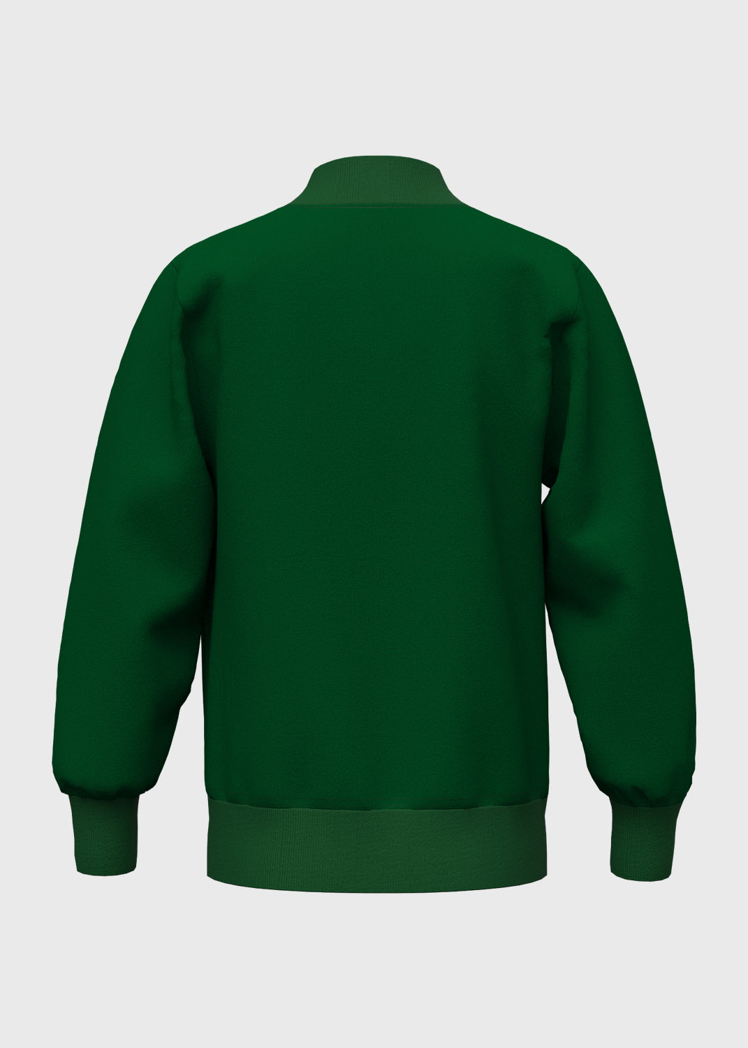 Jacket Fleece Set In Sleeve w Rib - Pine Green