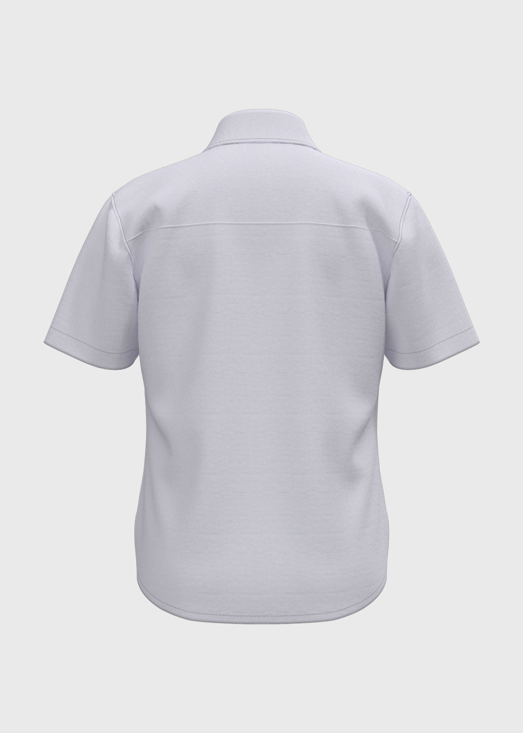 S/S Blouse with Stand Collar - White
