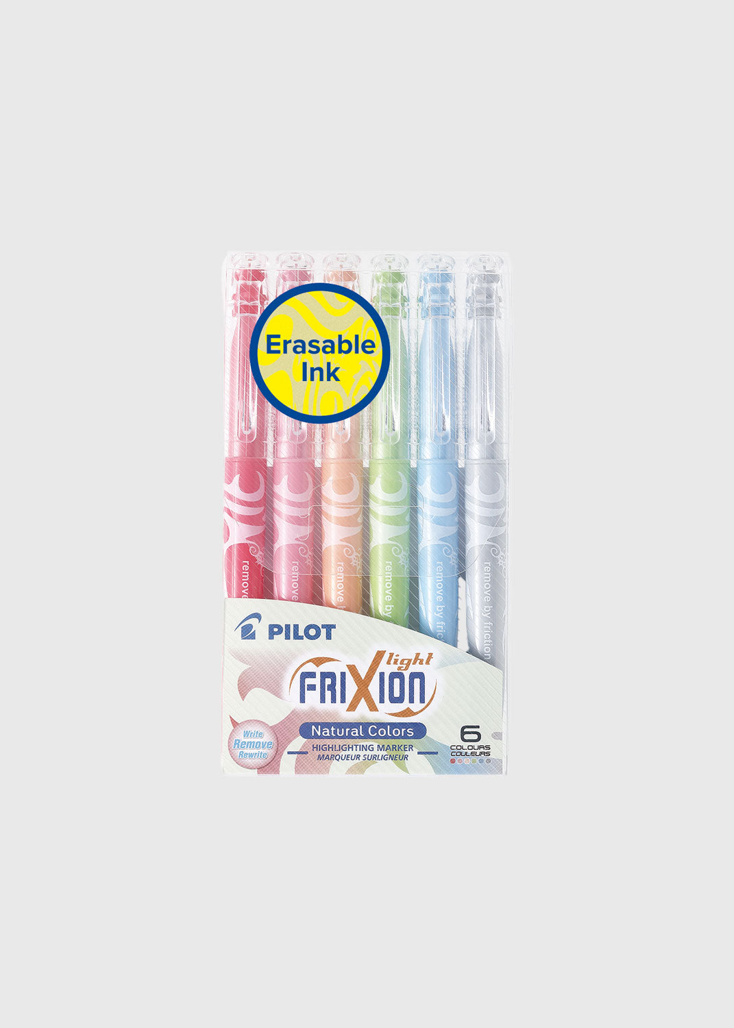 FriXion Light Natural Erasable Highlighter Wallet - 6 Pack