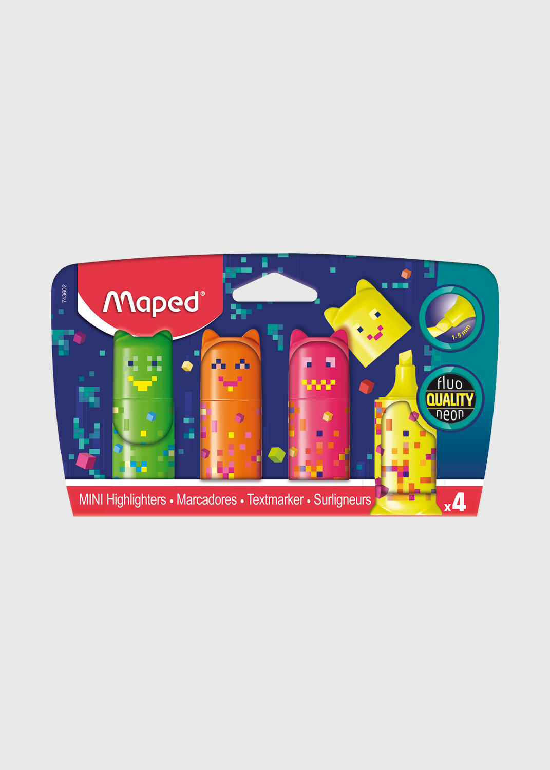 Pixel Party Mini Highlighters - 4 Pack