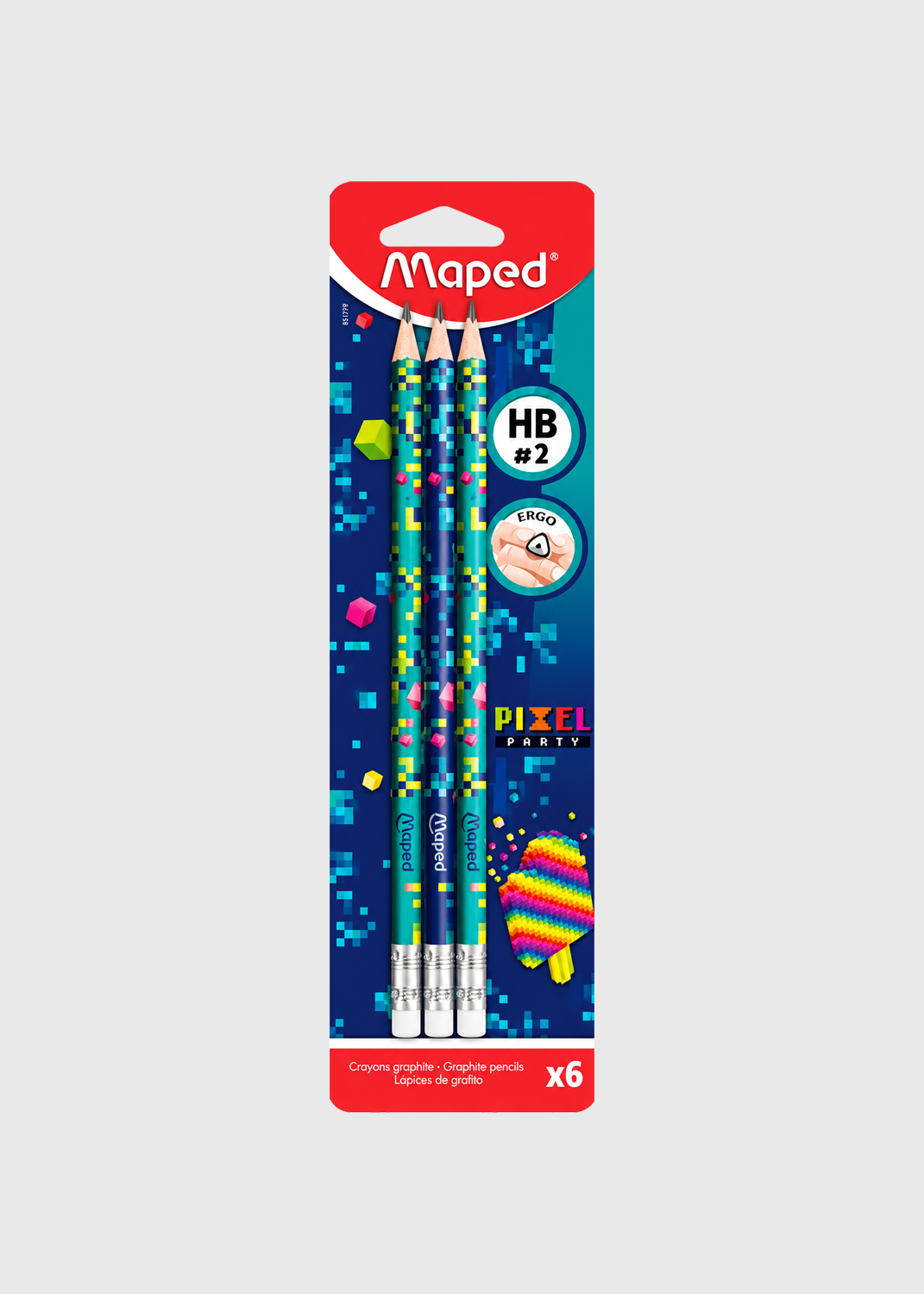 Pixel Party HB Pencils - 6 Pack