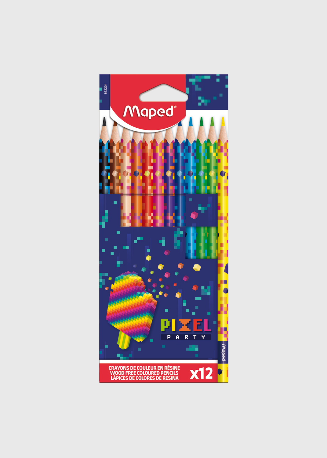 Pixel Party Coloured Pencils - 12 Pack