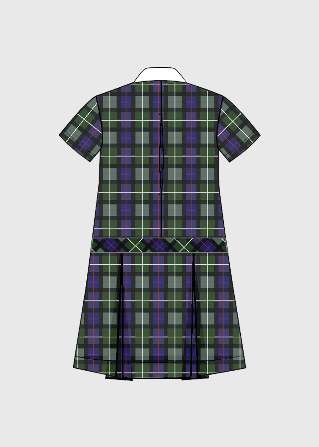 Dress Blue/Green Check with Logo