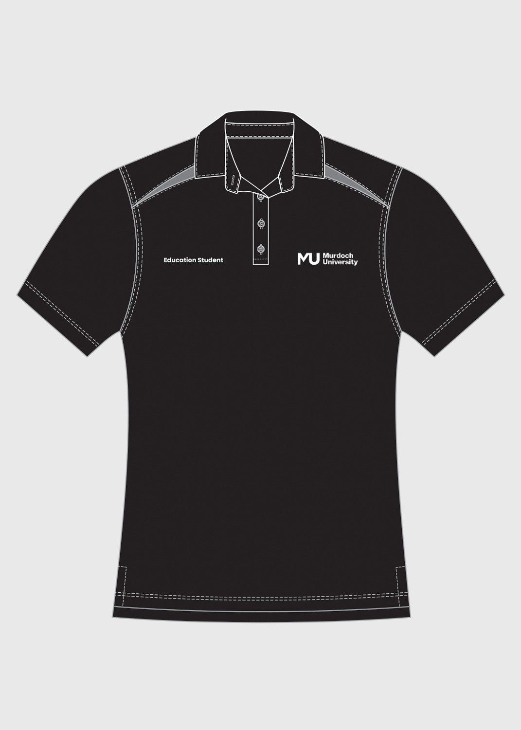 Education Student Polo Black/Grey - Ladies