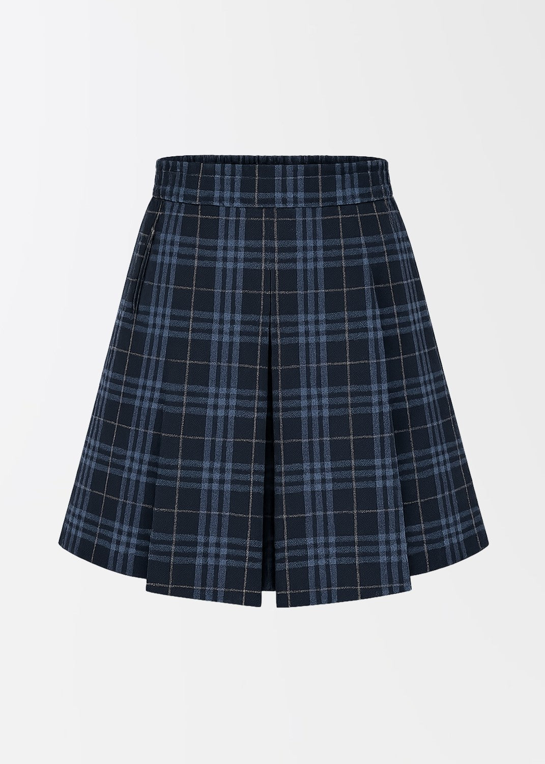 Culotte Check Elastic Waist