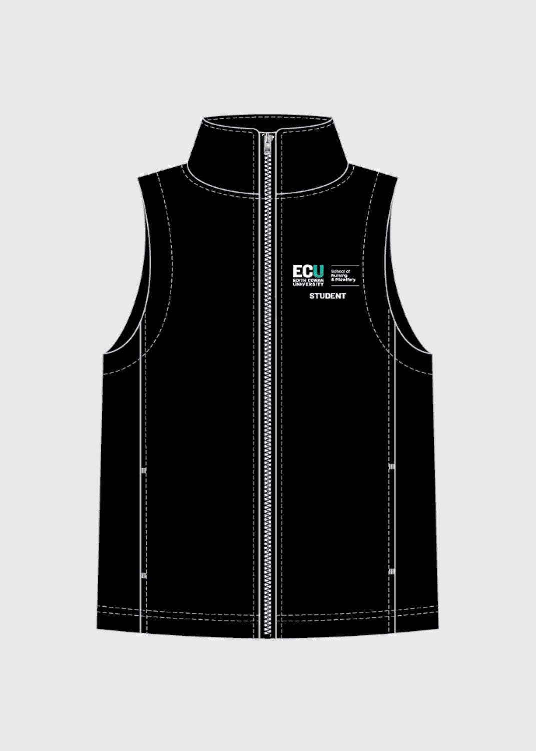 Student Nursing Fleece Vest Black - Mens