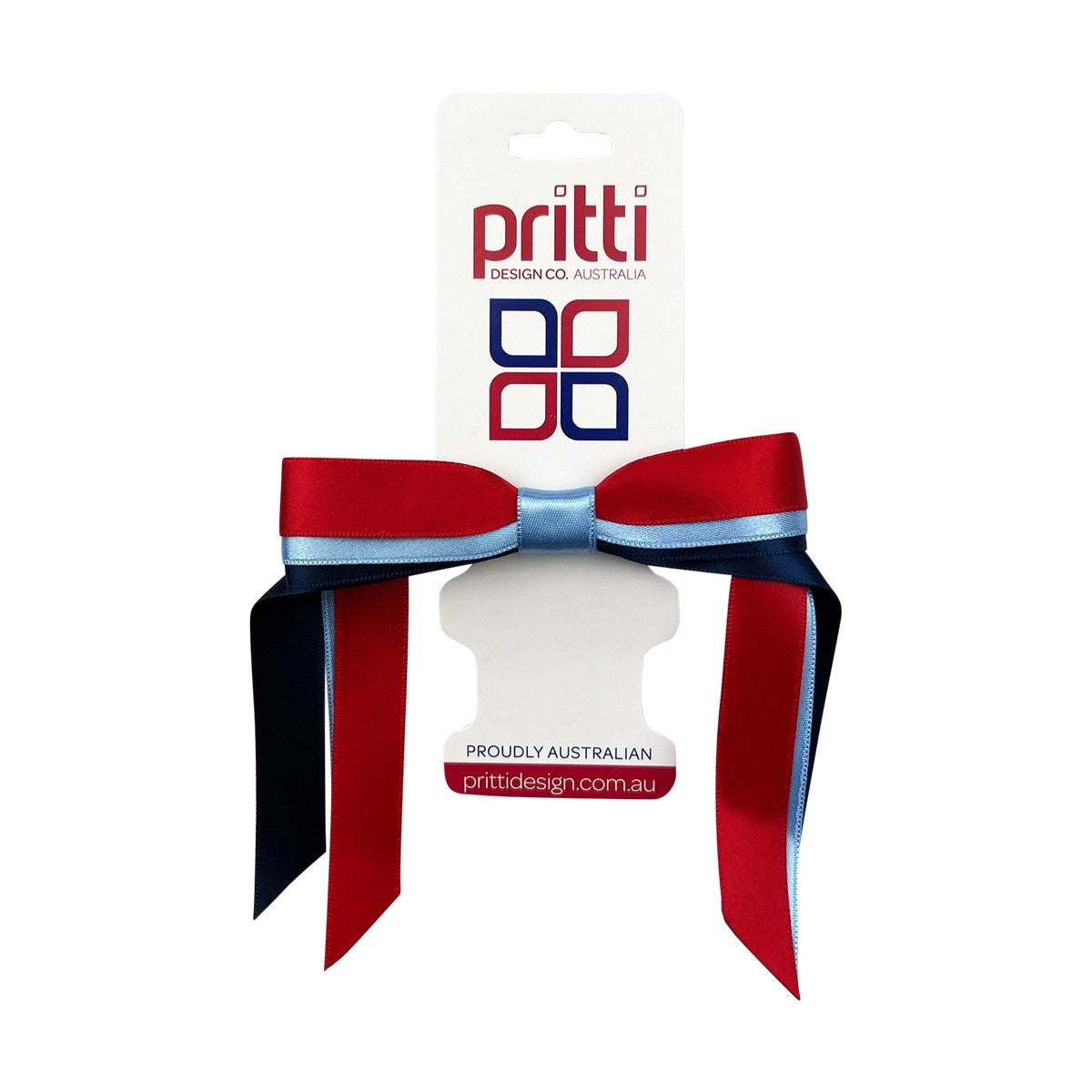 3 Colour sports bow Red/light blue/Dk navy