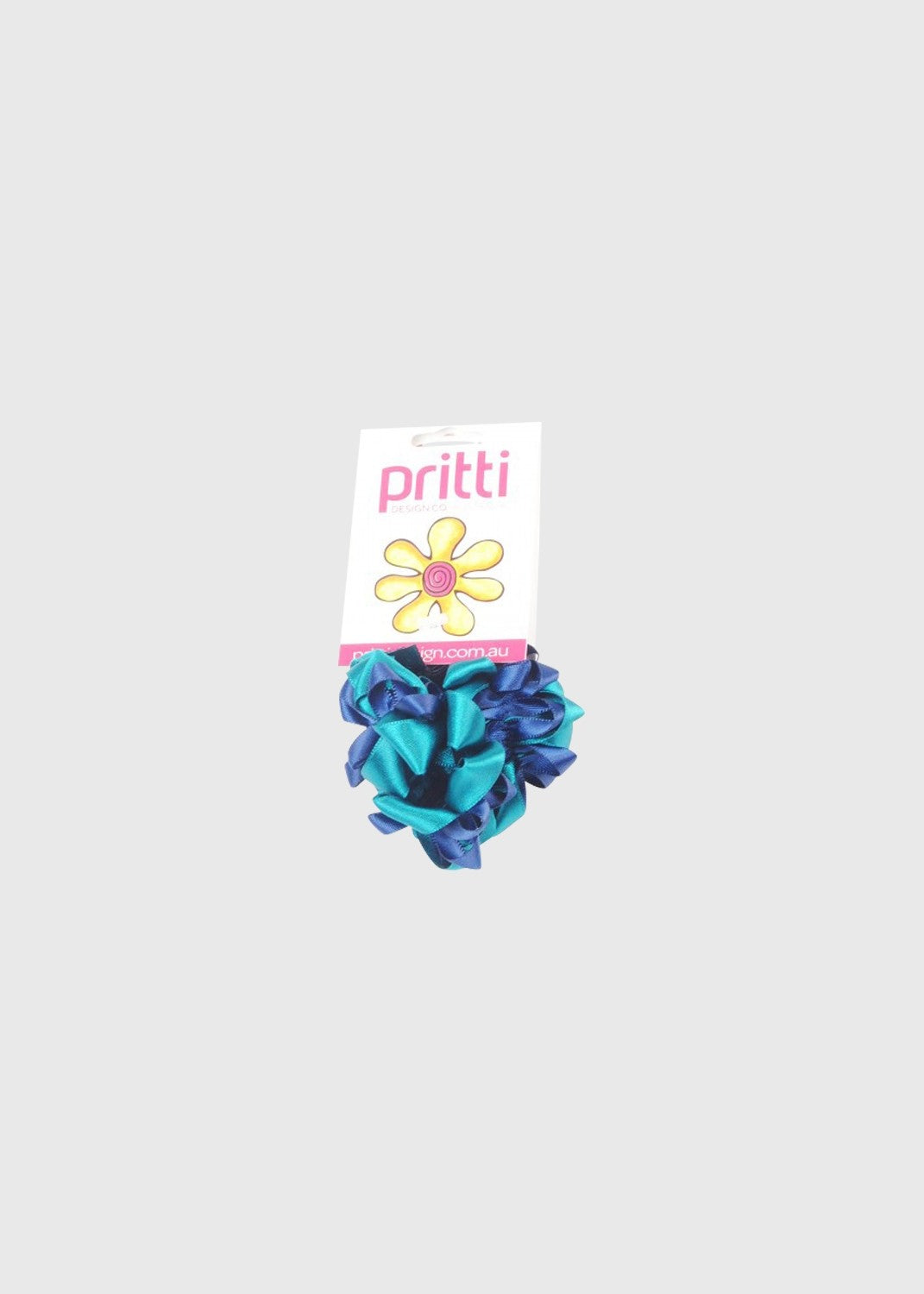 Curly Scrunchie Jade/Dk Navy
