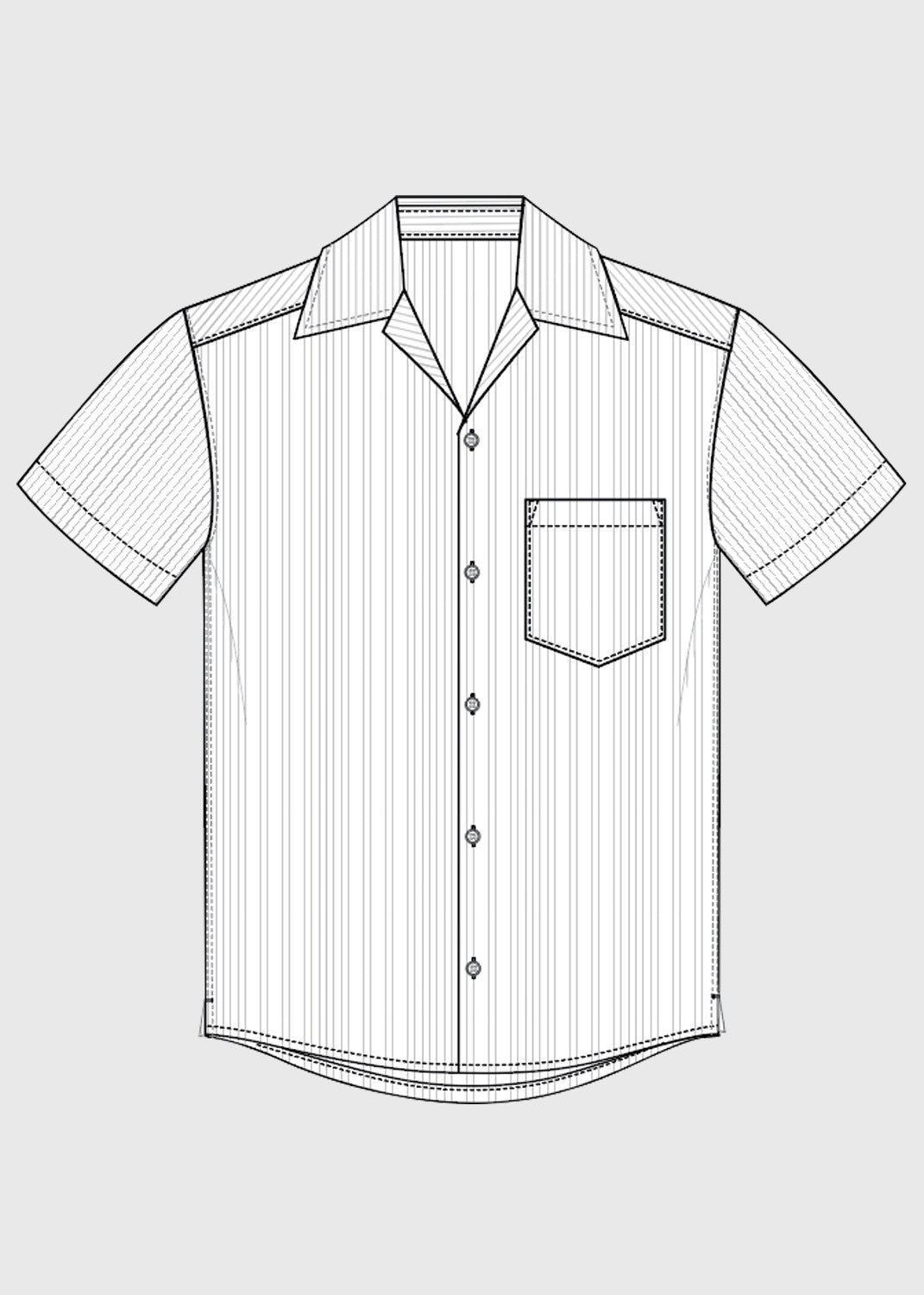 Shirt S/S White/Grey Stripe