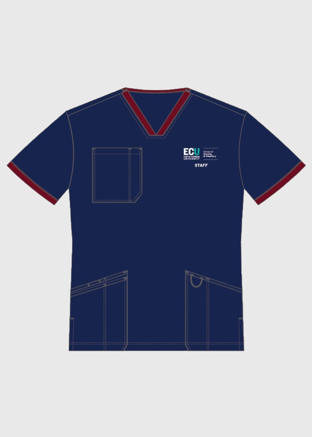 Staff Nursing Scrub Top Unisex New Logo