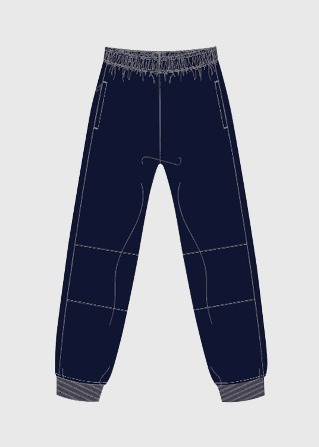 .edu Essentials Fleece Pants Cuff Hem Knee Patch Sapphire