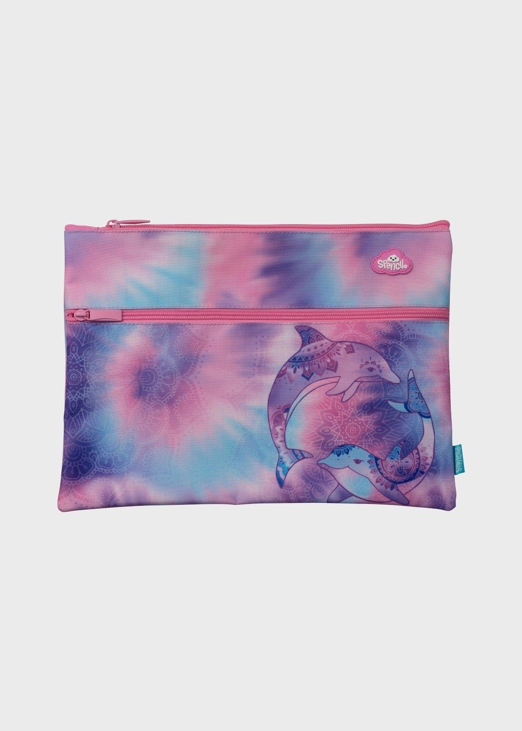 A4 Twin Zip Pencil Case - Tie Dye Splash