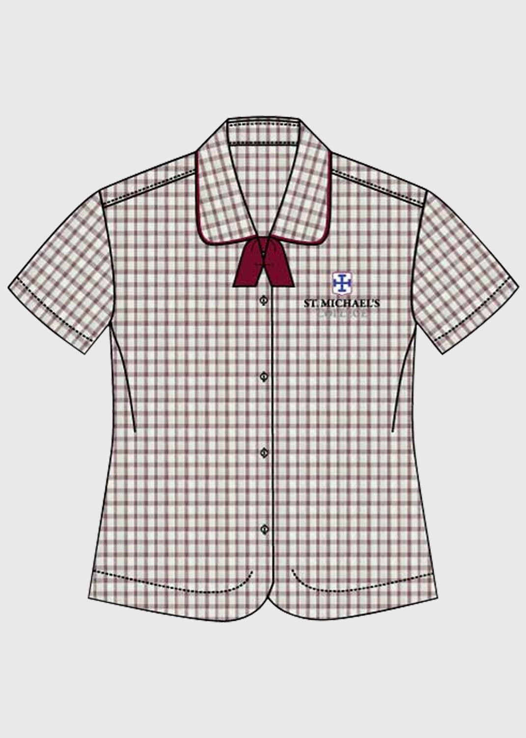 Blouse Junior check w/tie