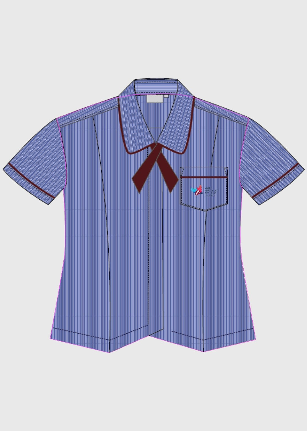 Blouse Blue w/ Tie 7-10