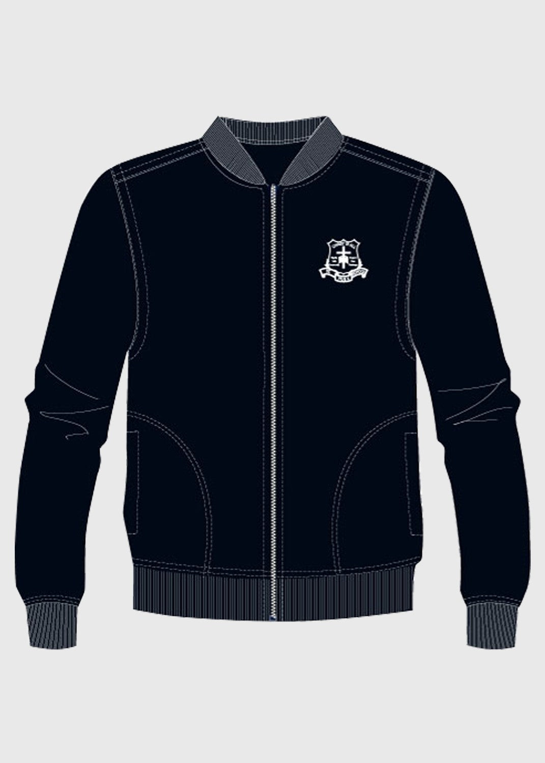 Jacket Fleece w Zip Light Navy