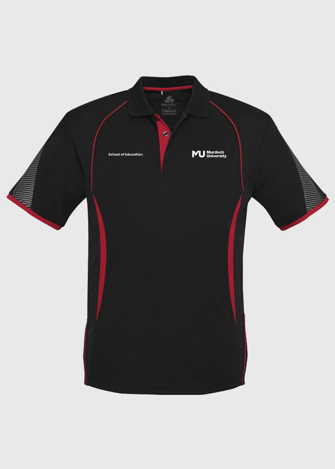 Murdoch Education Razor Polo BLK/RED - Mens