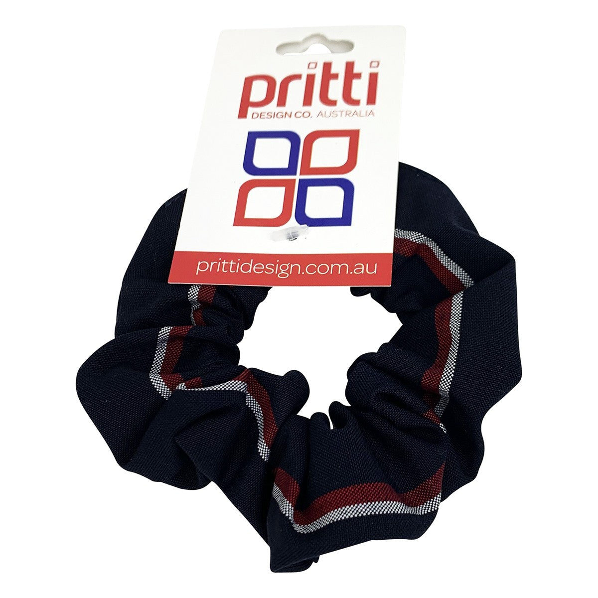 Scrunchie Large Navy/ Red/ White Stripe