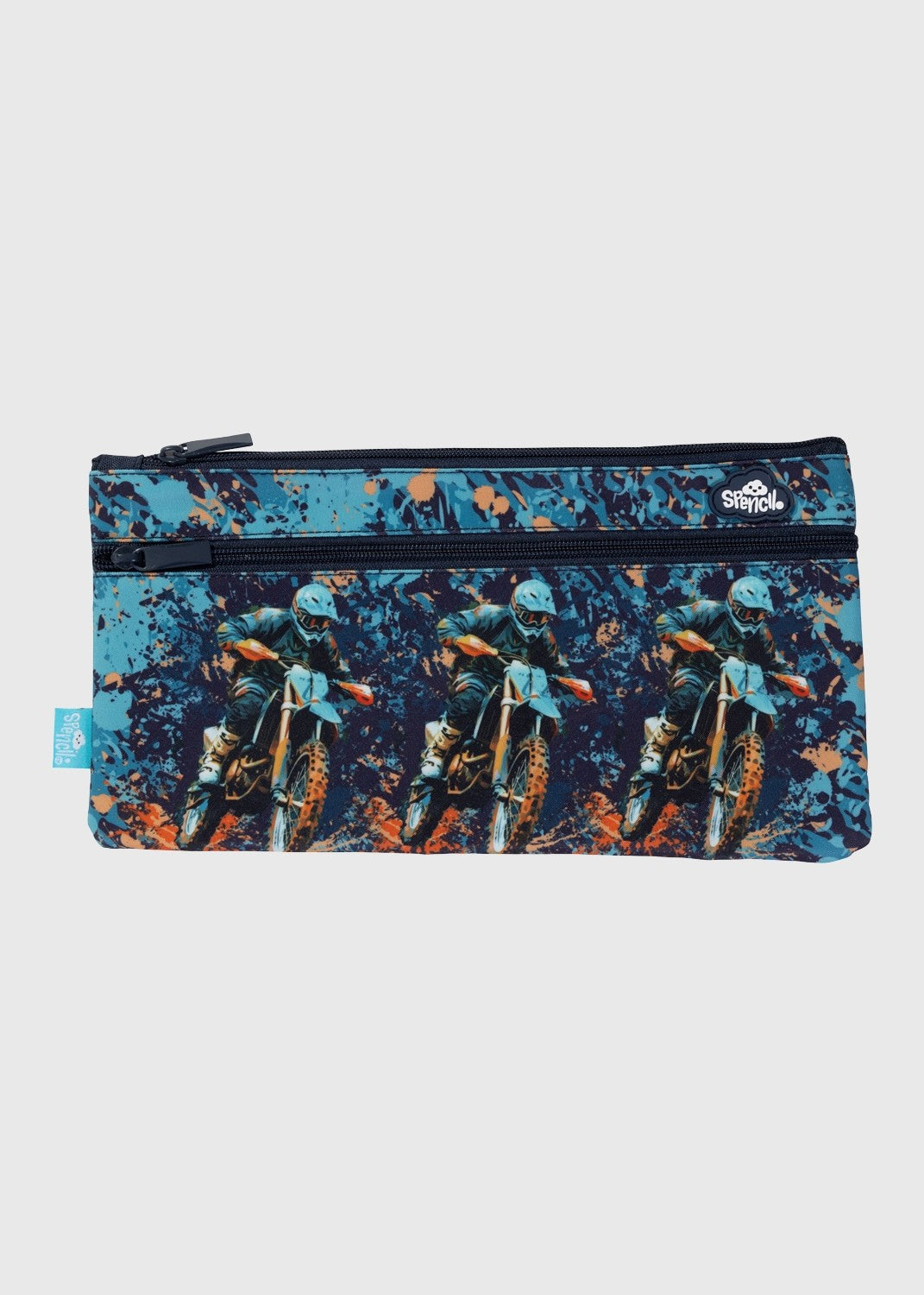 Twin Zip Pencil Case - Moto Camo Trax