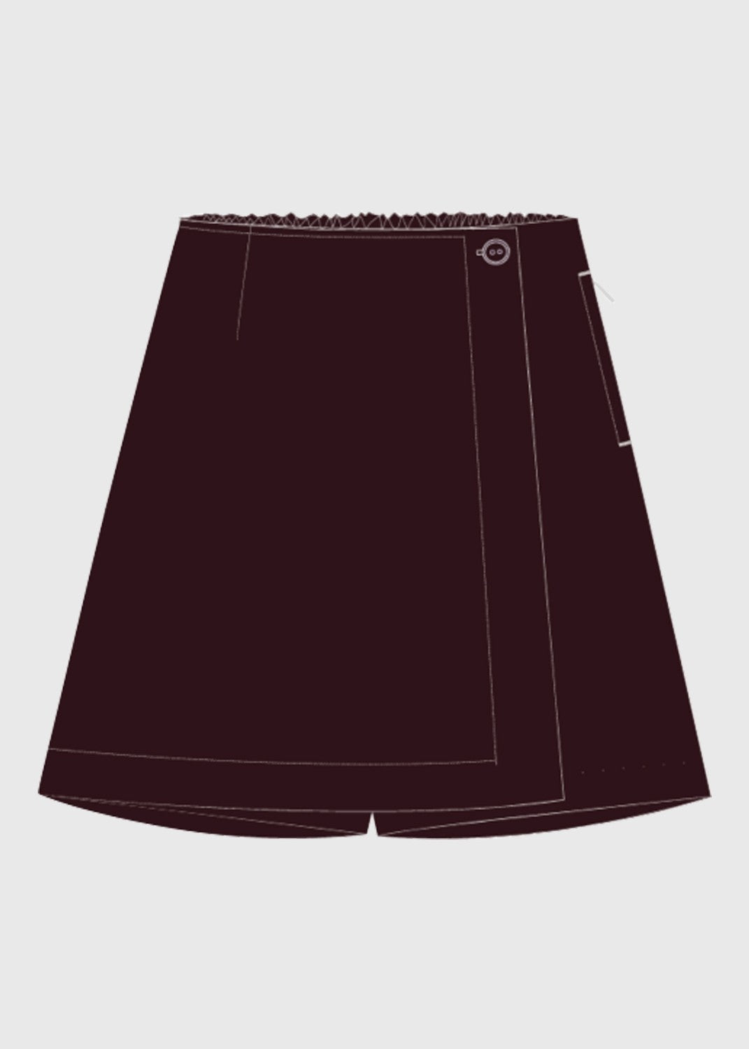 .ed Essentials Skort With Flap w Button Mahogany