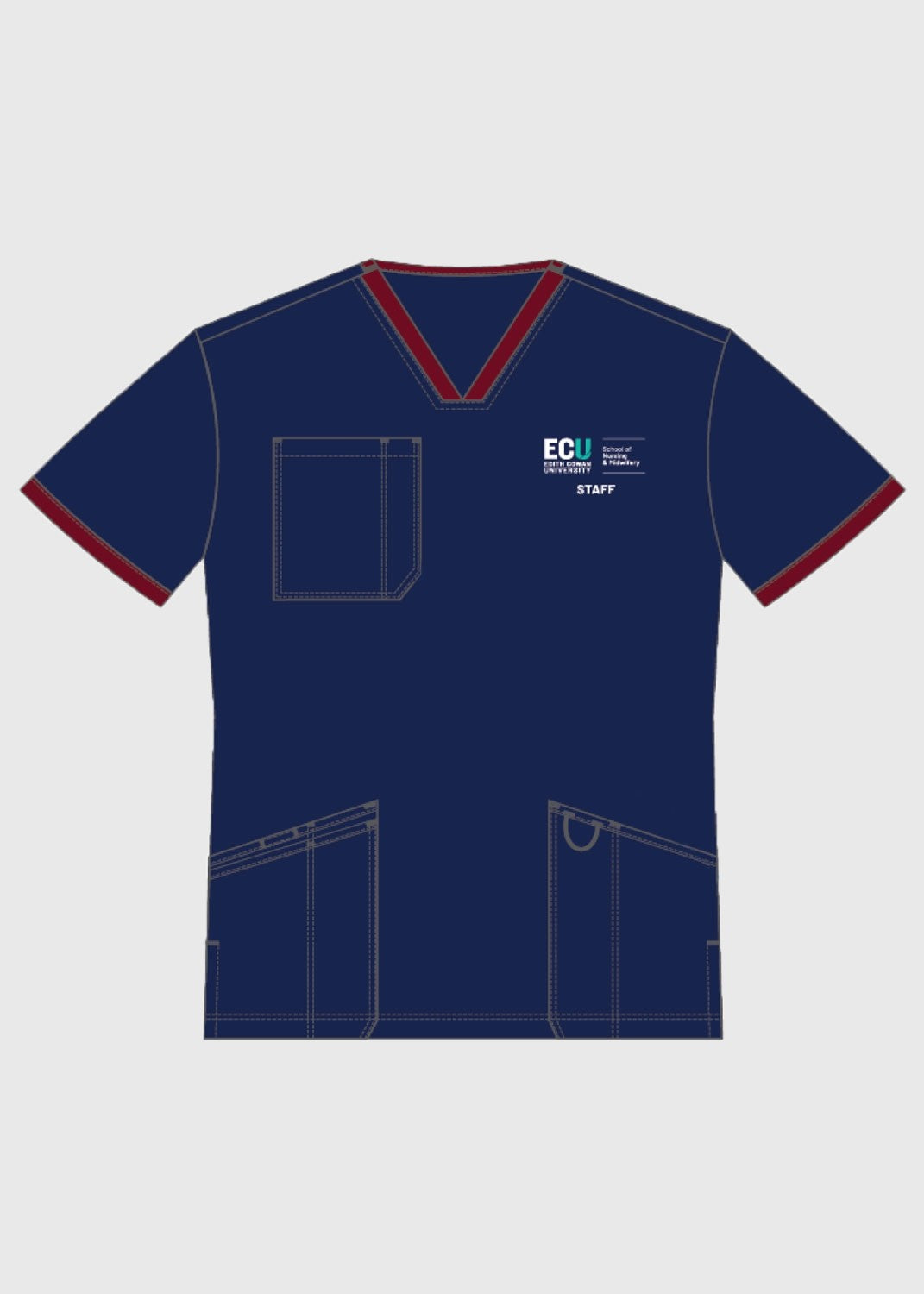 Staff Nursing Scrub Top New Logo - Ladies