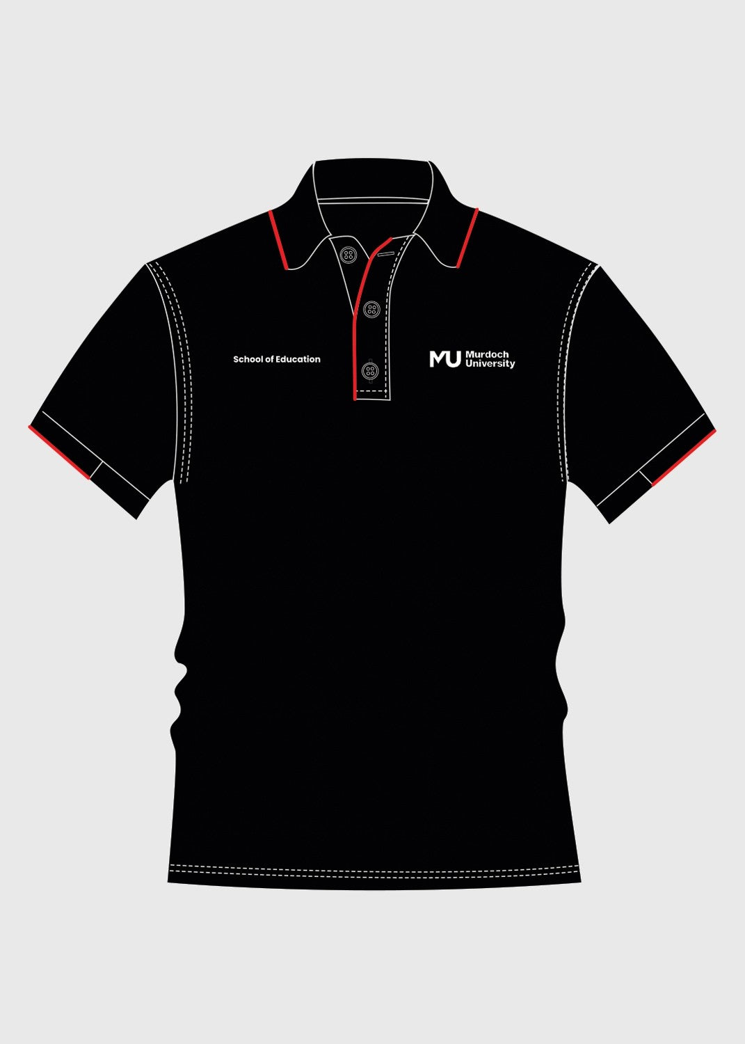 School of Education Polo Black/Red - Unisex