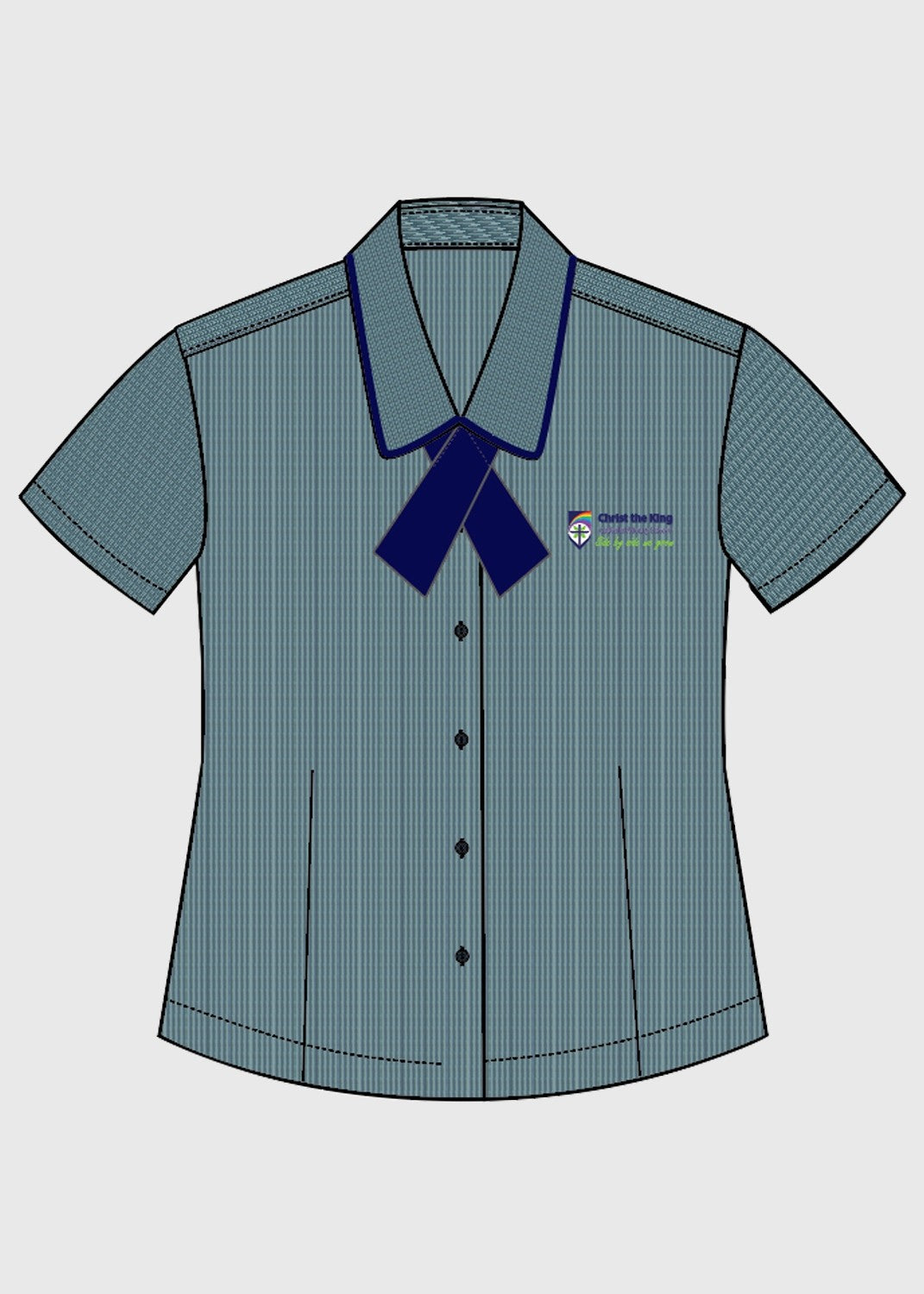 Blouse with Navy Tie