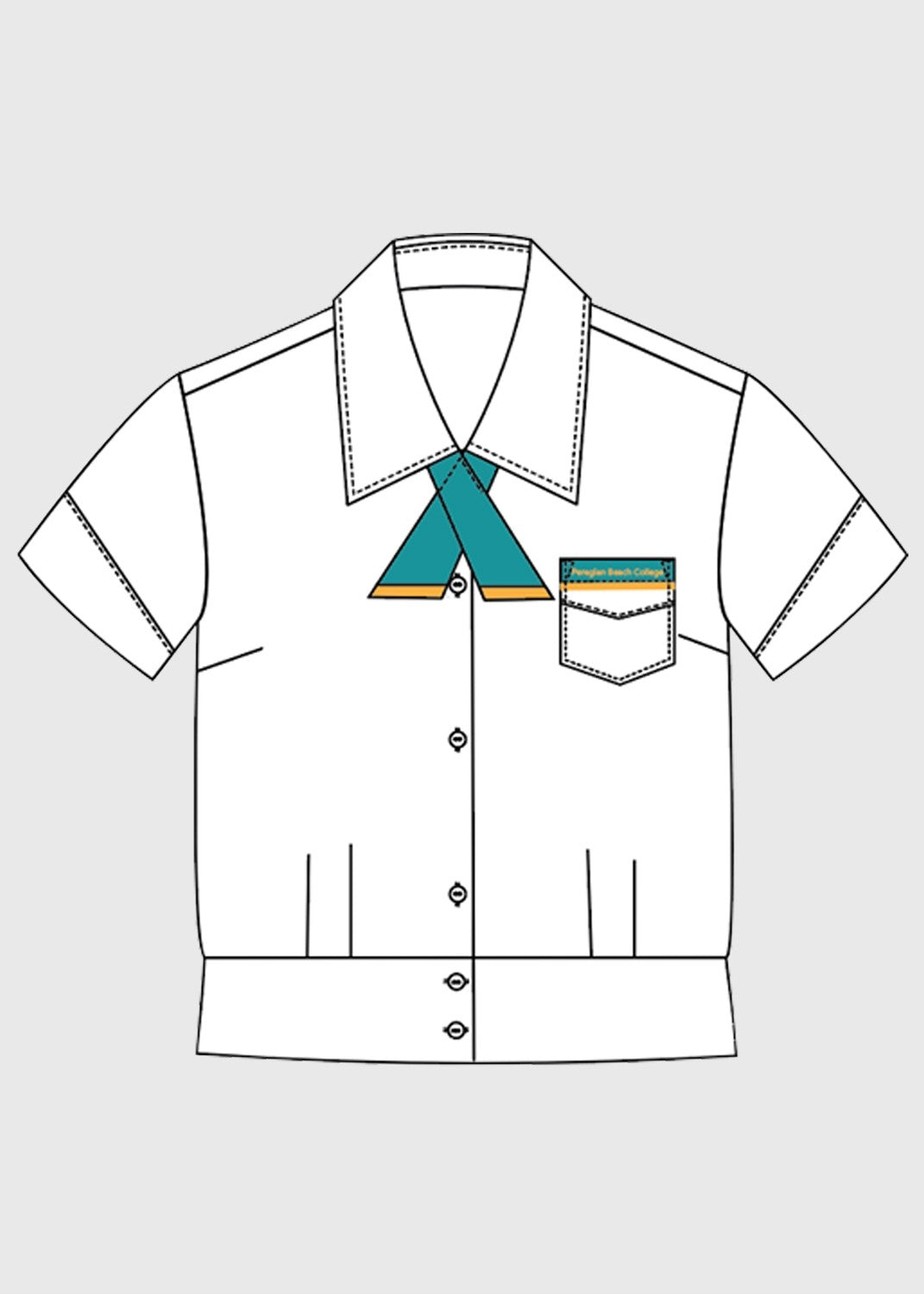 Blouse S/S White Inc Tie