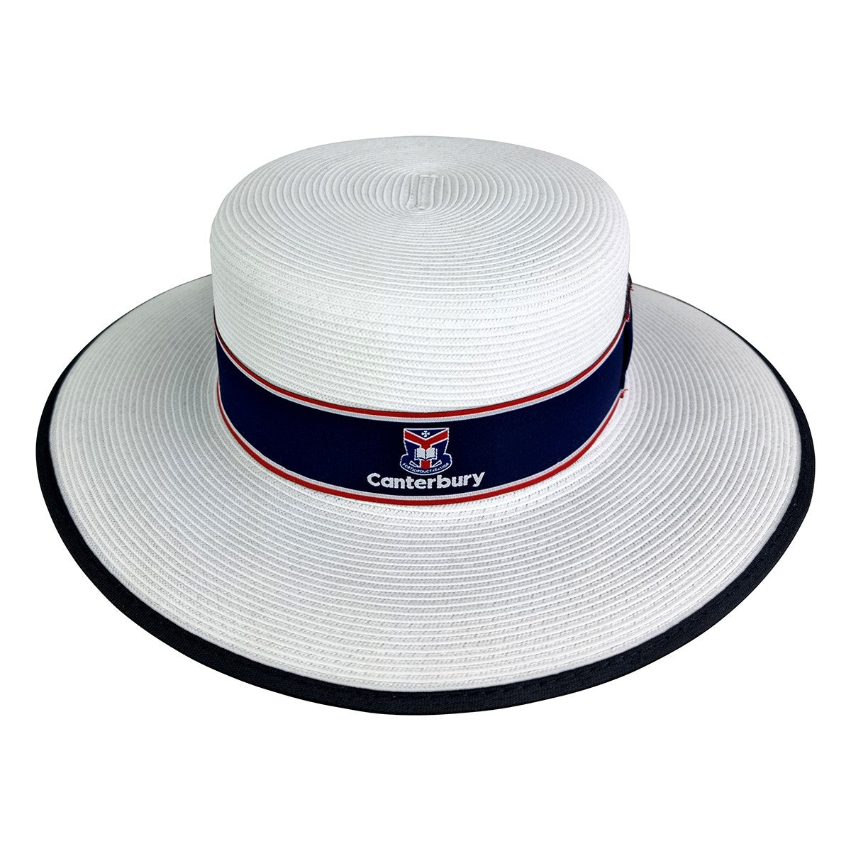 Hat Girls Grammar Boater White Poly