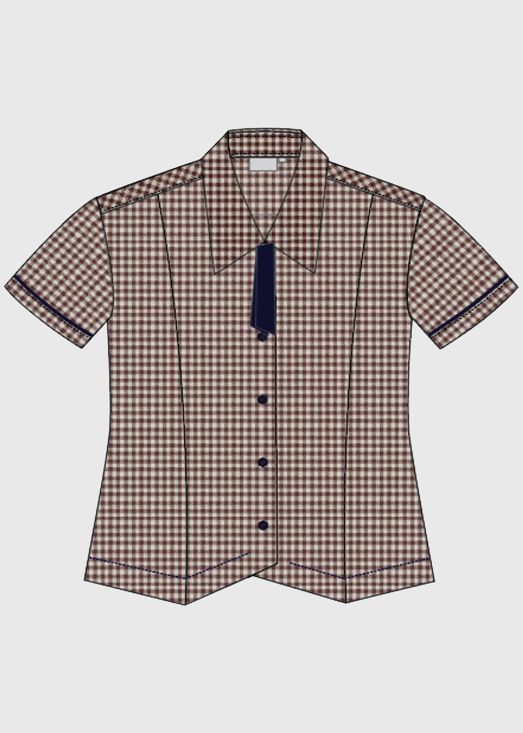 Blouse Check Primary w/ Tie