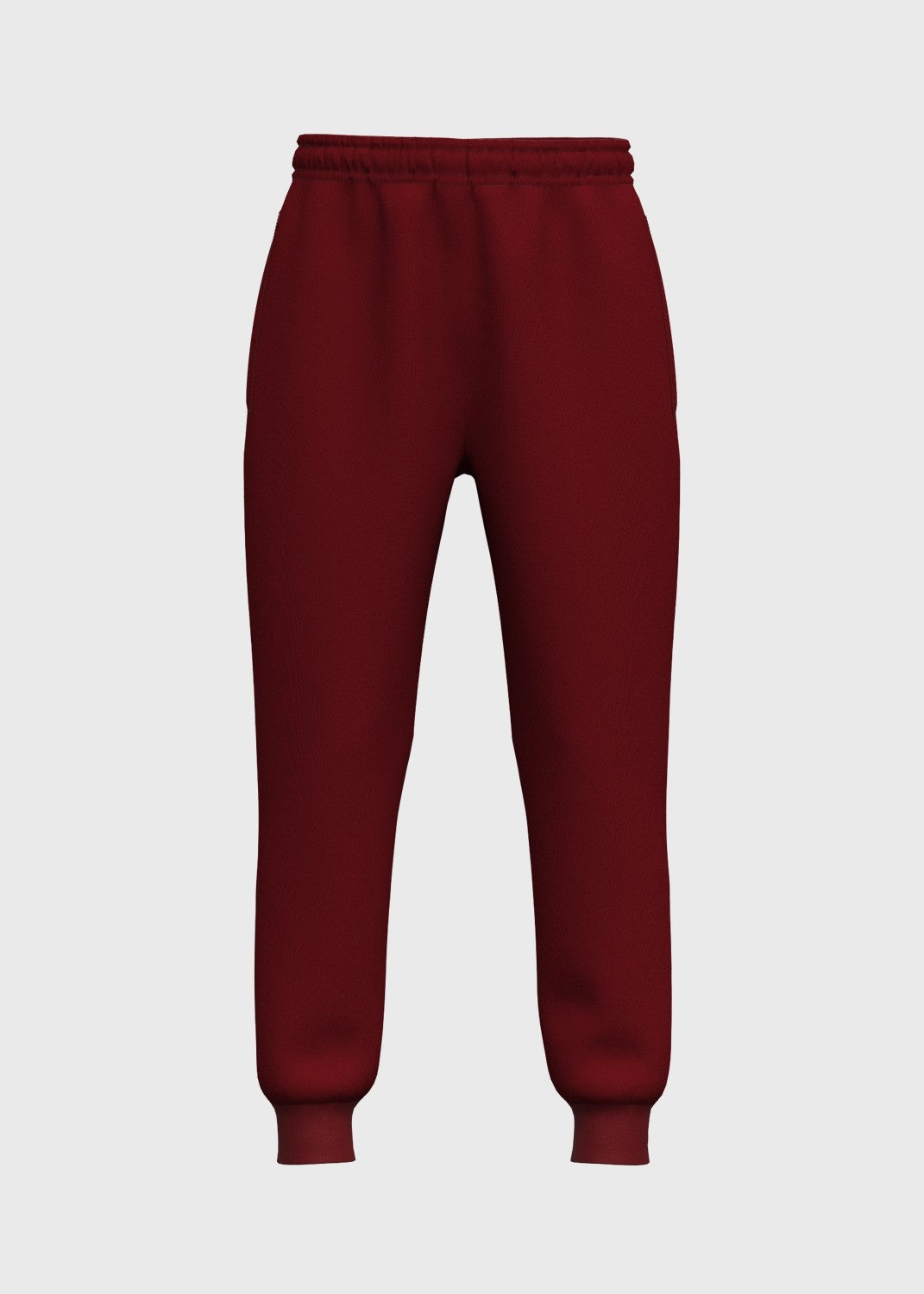 .edu Essentials Fleece Pants Cuff Hem Merlot -Knee patch