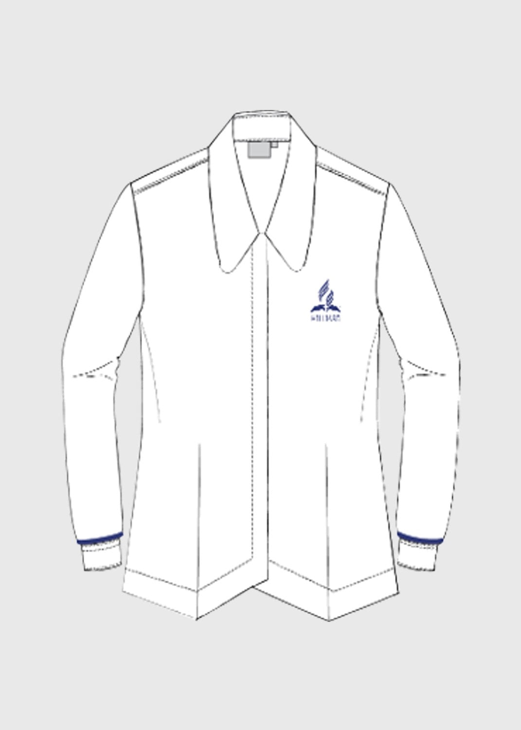 Blouse White L/S Peak Collar