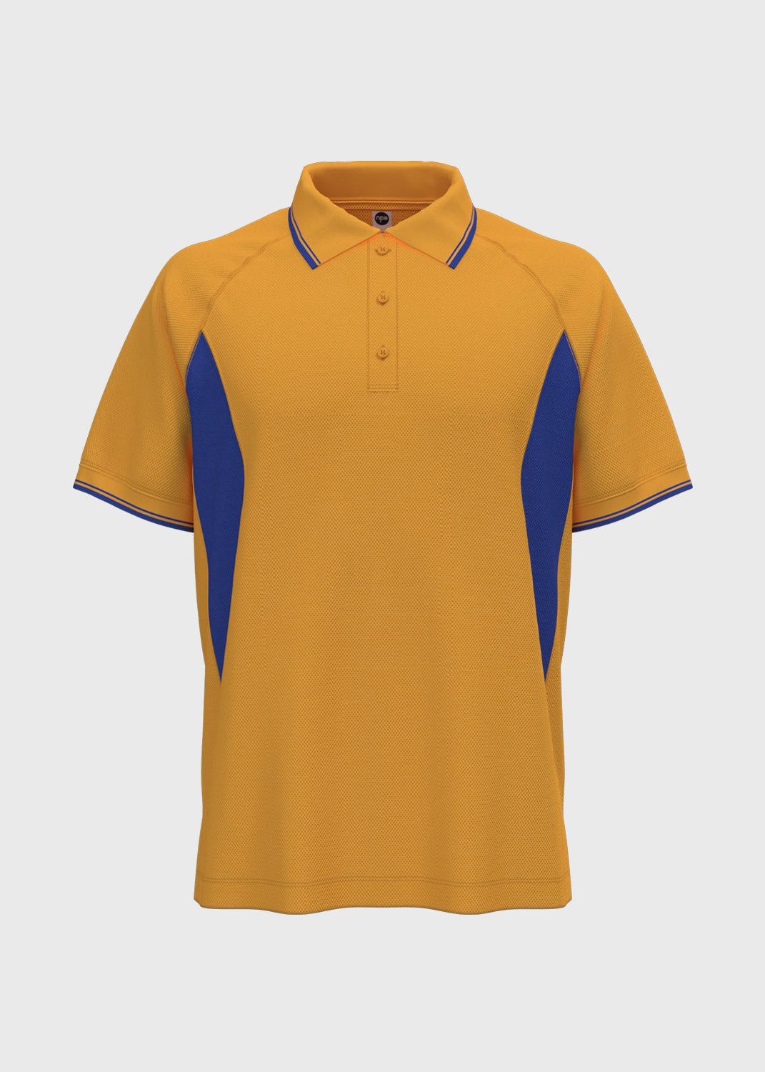 Contrast Panel Polo - Gold/Dark Royal