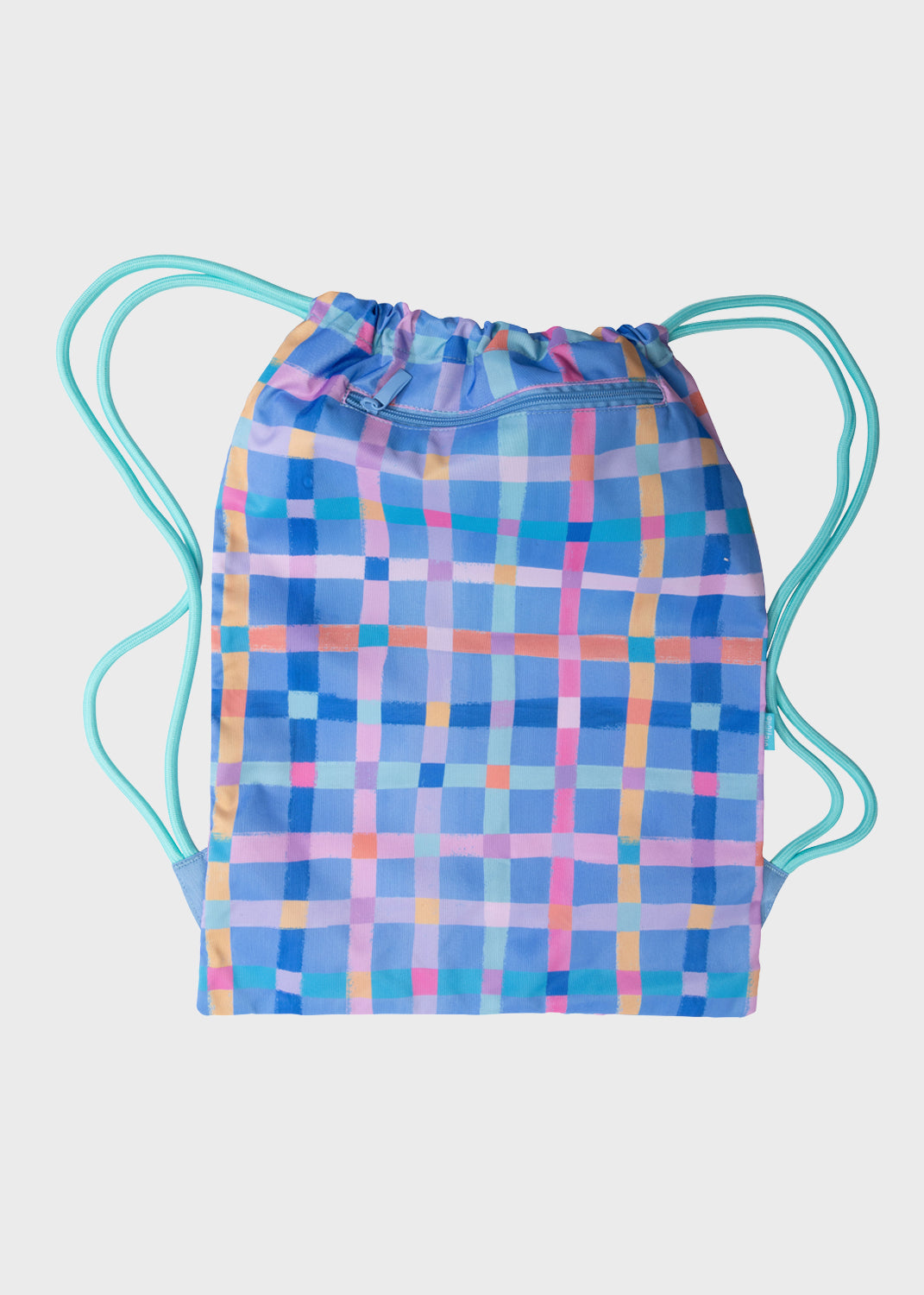 Big Drawstring Bag - Pastel Plaid