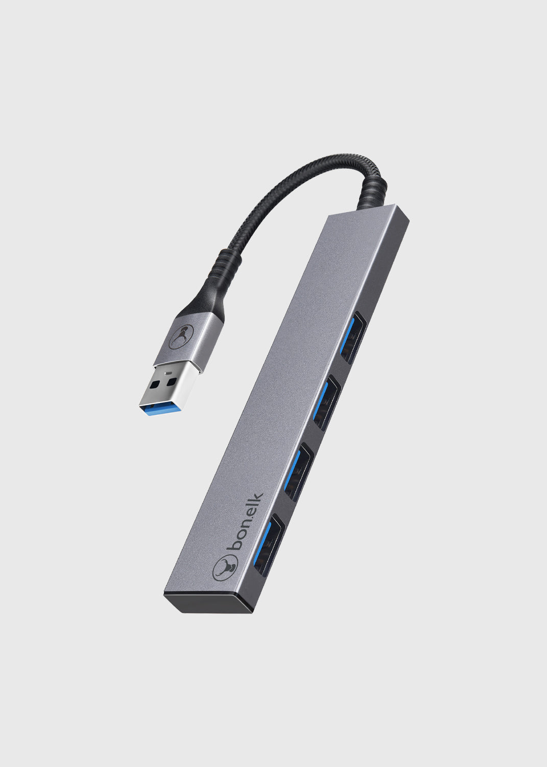 Long-Life USB-A to 4 Port USB 3.0 Slim Hub - Space Grey